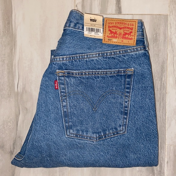 Levi’s 150 Yr. Ann. 501, Heart Patchwork Embroider (2022), 32x30, NWT $149 MSRP - Picture 2 of 13